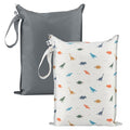 Tiny Twinkle Wet Dry Bag – 2 Pack Reusable Waterproof & Mess Proof Wet Bags for Swimsuits & Travel, Baby Towels & Beach Essentials,a Diaper Bag Must-Have(Dinosaur)