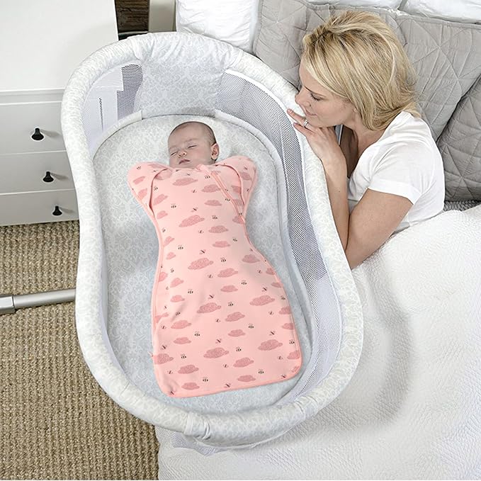 Baby Sleep Sack Swaddles for Newborn 0-3 Months, Arms Up Swaddle Blanket 2 Packs Cotton, Hands Up 3-Way Transitions to Arms-Free Wearable Sleeping Sack Bag for Boys Girls Snug Fit Calms Startle Reflex