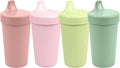 Re-Play Sippy Cups for Toddlers - 10 Oz. Reusable Spill Proof Cups for Kids, Dishwasher/Microwave Safe - Made in USA - Set of 4-3.13" x 6.25" - Desert Roses