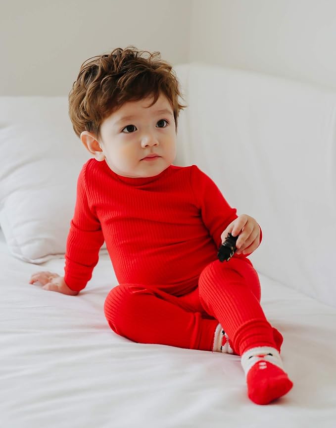 VAENAIT BABY 6M-12Y Infant Kids Toddler Junior Girls Soft Comfy Modal Tencel Shirring Sleepwear Pajamas 2pcs Set