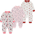 Newborn Baby 2-way Zipper Romper Cotton One-piece Jumsuit 3-pack, 0-24 Months
