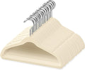 50 Premium Baby Velvet Hangers - 11.8" Non-Slip, Ultra-Slim Space-Saving Children Closet Hangers - 360° Swivel Hook, Strong & Durable Infant & Toddler Clothes Hangers for Wardrobe - Ivory