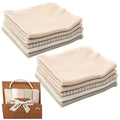 Organic Cotton Baby Washcloths - 10 Pack | Ultra-Soft Newborn Face Bath Towel - Reusable Baby Wipes for Delicate Skin Thin & Lightweight (Multicolor)