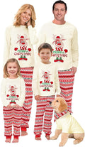 Awoscut Christmas Family Matching Pajamas Christmas Pjs Holiday Nightwear Sleepwear Sets Long Sleeve Pjs