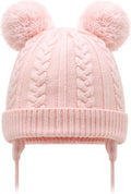 Duoyeree Toddler Winter Hat with Earflap Scarf Hood Thick Warm Kids Skull Cap for Baby Girls Boys