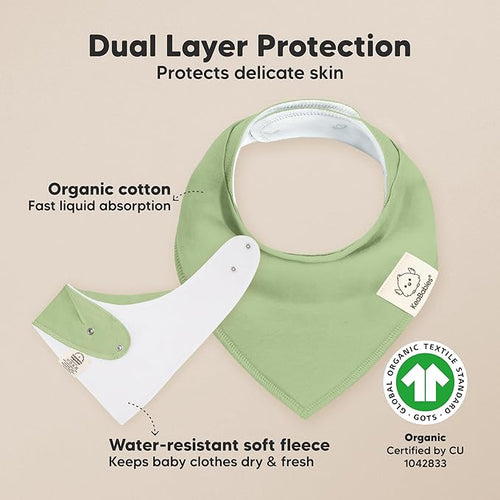 8-Pack Organic Baby Bandana Bibs for Girls - Super Absorbent Triangle Baby Bibs for Drooling and Teething Infant, 100% Cotton Extra Soft for Newborn, Infant 0-36 Months (Dew)