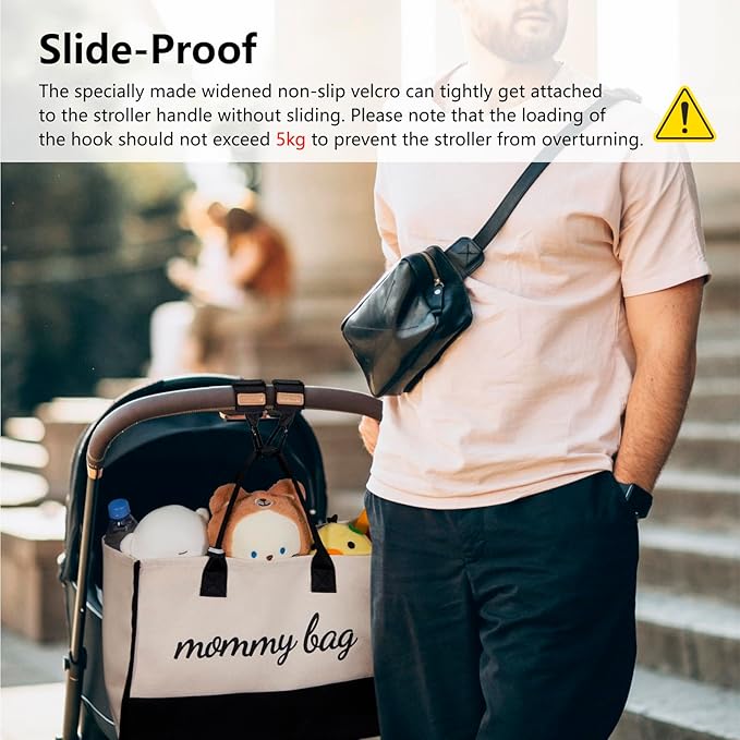 TOPDesign Universal Baby Stroller Organizer, Stroller Caddy with Detachable Mesh Bag & Heightened Insulated Cup Holders & Non-Slip Secure Hooks Accessories, Fits Most Strollers (Donuts)