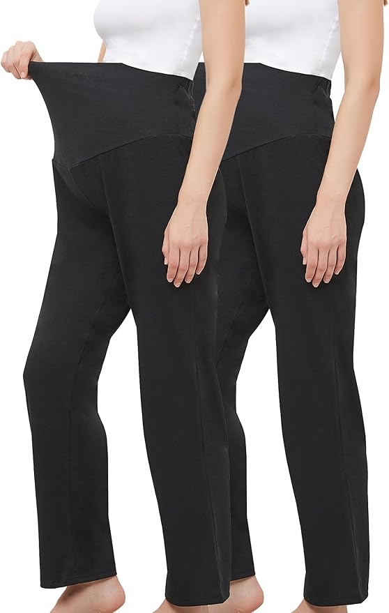 Women's Maternity Pants Casual Loose Wide/Straight Leg Comfy Palazzo Lounge Pant Pregnancy Versatile Trousers
