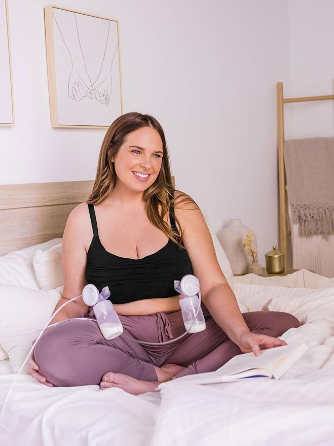 Kindred Bravely Sublime Sleep Pumping Bra Hands Free, Adjustable Pumping & Nursing Bra with EasyClip for All Breast Pumps