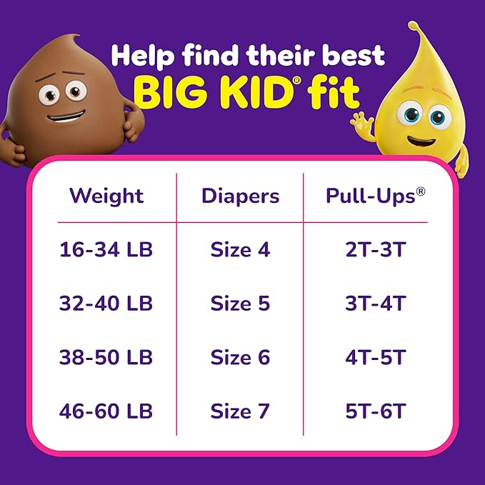 Pull-Ups Girls' Potty Training Pants, Size 5T-6T Training Underwear (46+ lbs), 14 Count