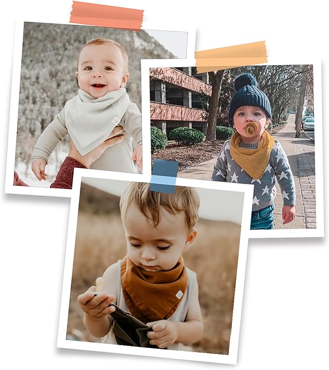 Kishu Baby Indi Organic Baby Bandana Bibs – Fairtrade 4-Way Reversible Drool Bibs for Boys & Girls – Unisex (Set of 5)