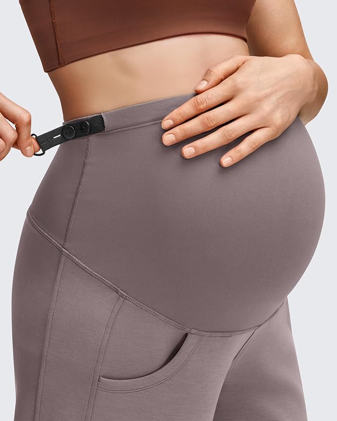 G4Free Smoofit Modal Soft Maternity Pants with Pockets Over The Belly Pregnancy Wide Leg Sweatpants
