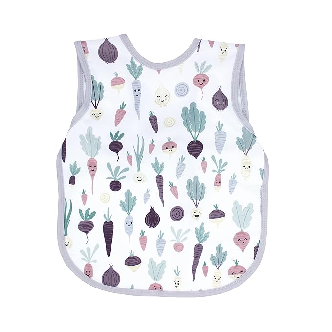 BapronBaby Root Veggies Bapron - No Neck Tie Safer Bib for Baby & Toddler - Soft Waterproof Stain Resistant - Machine Washable - Sz Preschool 3-5yrs