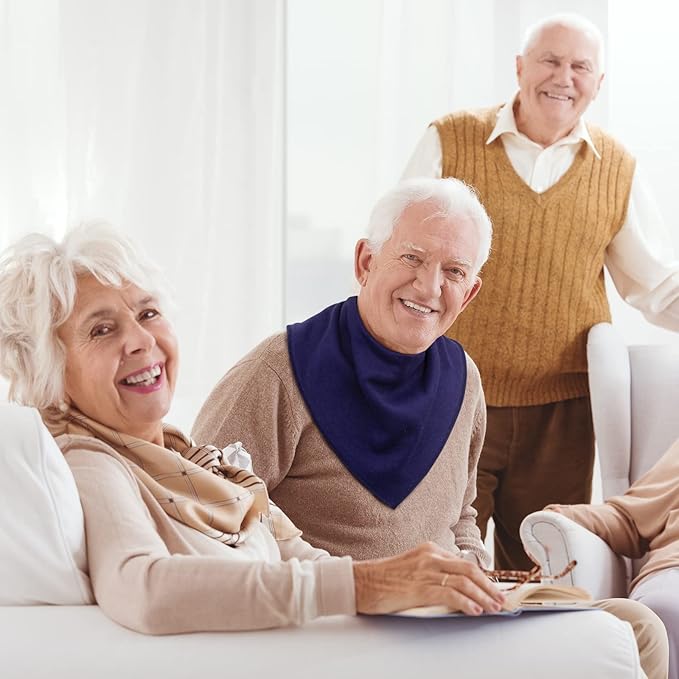 Adult Drool Bib for Special Needs, 3 Pk Soft Absorbent Large Bandana Bibs Set for Kids 4+, Men Women, Teens & Adults