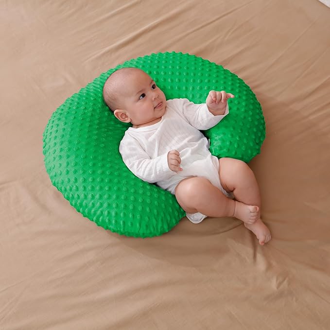 Nursing Pillow and Positioner with Cover for Breastfeeding and Bottle Feeding, Propping Baby, Tummy Time, Baby Sitting Support, Awake-Time Support (Fern Green, 23.6" x 19.7" x 7.5")