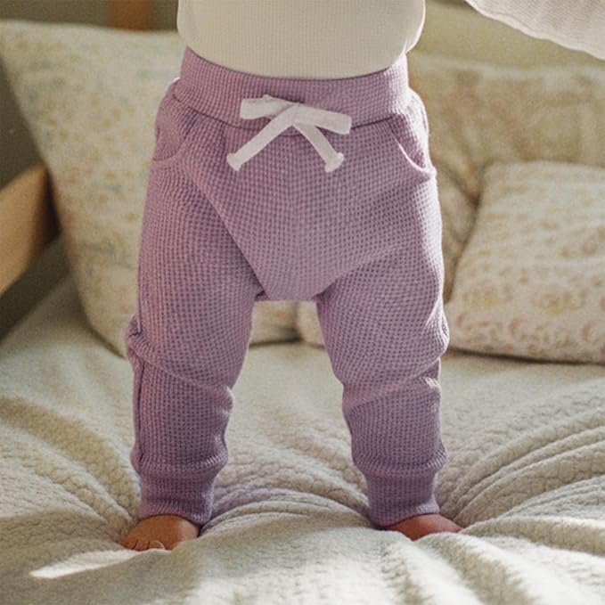 Sejardin Toddler Baby Boy Girl Pants 3 Pack Solid Color Elastic Waist Jogger Sweatpants Newborn Infant Casual Bottoms