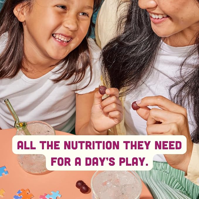 Llama Naturals Kids Probiotic with Prebiotic Fiber, Vegan, Organic Prebiotics and Probiotics Gummies for Gut Health Support, Toddler Real Fruit Gummy Vitamins, No Added Sugar Cane, Mixed Berry, 60 Ct