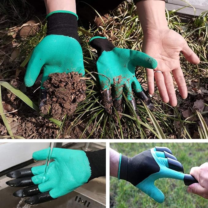 DCCPAA Garden Gloves with Claws,Claw Gardening Gloves for Digging,Planting, Weeding, Seeding-Waterproof for Men and Women