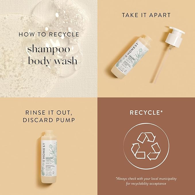 The Honest Company 2-in-1 Cleansing Shampoo and Body Wash for Sensitive Skin, Gentle Tear-Free Hypoallergenic Baby Wash with Naturally Derived Ingredients, Fragrance-Free, 18 fl oz