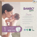 Bambo Nature Hypoallergenic Dream Baby Diapers, Premium Eco-Labeled Sustainable Diapers, Enhanced Leakage Protection, Totally Chlorine-free, Skin Friendly, and Super Absorbent - Size 1 (432 Count)