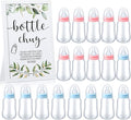 Roowest Bottle Chug Baby Shower Games Sets Including 18 Pcs Feeding Bottles with 1 Bottle Chug Wooden Sign for Gender Reveal Baby Shower Party Supplies(Pink, Blue,Eucalyptus)
