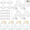Breast Pump Parts Compatible with Spectra S1/S2/9 Plus, Not Original Accessories, 4 Set Replacements Include 15mm Flanges, Valves, Backflow Protectors (Duckbills Included), Tubings and Bottles