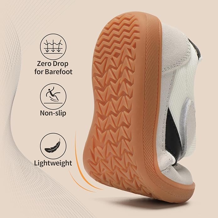 Toddler Wide Toe Box Shoes Zero Drop Minimalist Sneakers for Toddler/Little Kid Barefoot Slip on Tennis Shoes for Kids Boys Girls