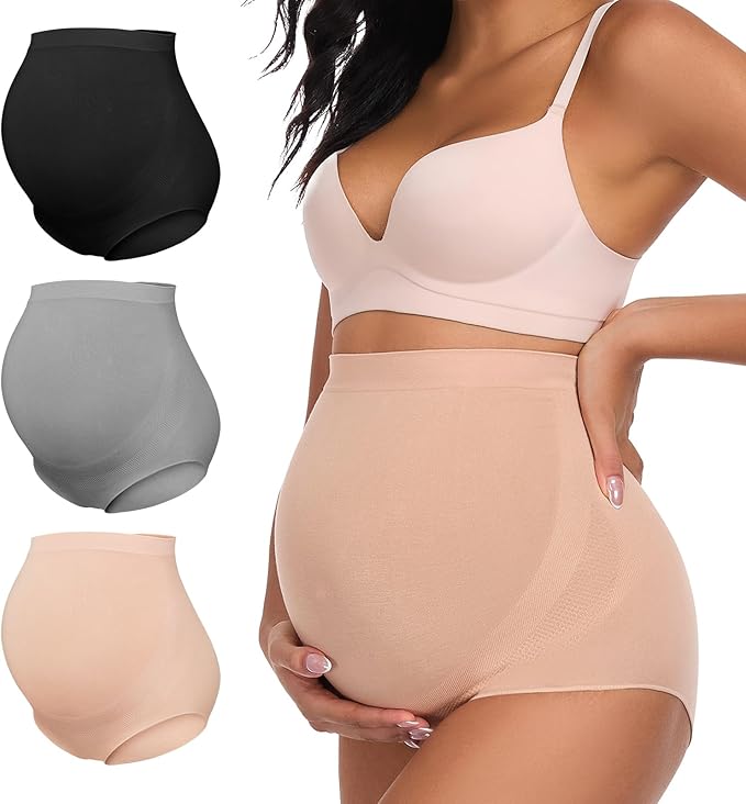 Summer Mae Maternity Underwear Soft Breathable High-Waist Pregnancy Seamless Over Bump Panties for Women