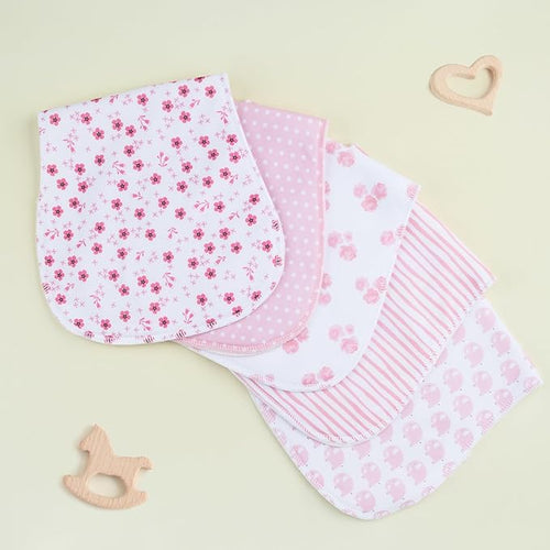 2-in-1 Burp Cloths and Baby Bibs - 6 Pack Large Super Absorbent Soft Cotton Burping Cloths for Spit Up, 3 Layers Thick Baby Burp Rags for Girls & Boys
