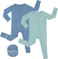 JunNeng Viscose from Bamboo Sleeper with Mittens, 2 Way Zipper Baby Boy Pajamas, Non Slip Sleep'N Play Romper