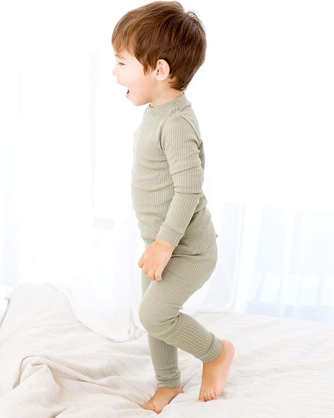 VAENAIT BABY 6M-12Y Infant Kids Toddler Junior Girls Soft Comfy Modal Tencel Shirring Sleepwear Pajamas 2pcs Set