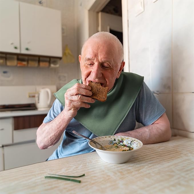 Adult Drool Bib for Special Needs, 3 Pk Soft Absorbent Large Bandana Bibs Set for Kids 4+, Men Women, Teens & Adults