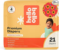 Hello Bello Diapers, Size 4 (22-37 lbs) Flower Child, 21 Count of Premium Disposable Baby Diapers, Hypoallergenic with Soft, Cloth-Like Feel