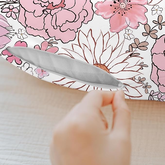 Boyoung Stretchy Nursing Pillow Covers Ultra Soft Slipcovers for Breastfeeding for Baby Girls Boys, Feeding Pillow Cover Fits Standard Infant Support Pillows Positioners Nursing Pillow Case