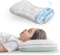 Reidio Toddler Pillows Double Sided Cooling Fabric & Breathable Mesh Kids Pillow Dual Heights Ergonomic Design Advanced Hose Filler Machine Washable (Blue Green, H1)