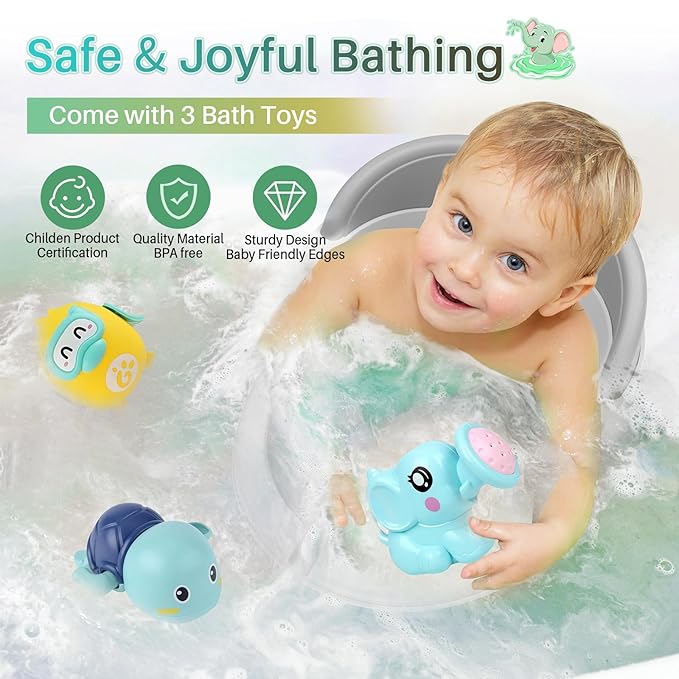 Inaya Baby Bath Seat for Babies 6 Months & Up, Non-Slip, Safe and Comfortable Bathub Chair for Sitting-Up, Ideal Open Design – Essential Bath Time Support (Blue)