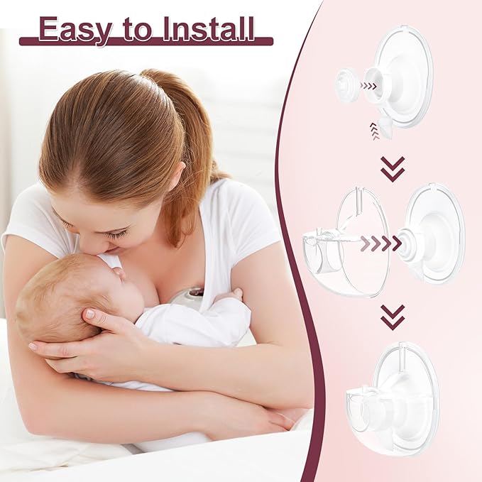 Two Complete Sets Compatible with Momcozy M5 Breast Pump Replacement Parts, 24mm Collection Cup and 15/17/19/21mm 8pcs Flange Size Kit for M5 only, not Other Models