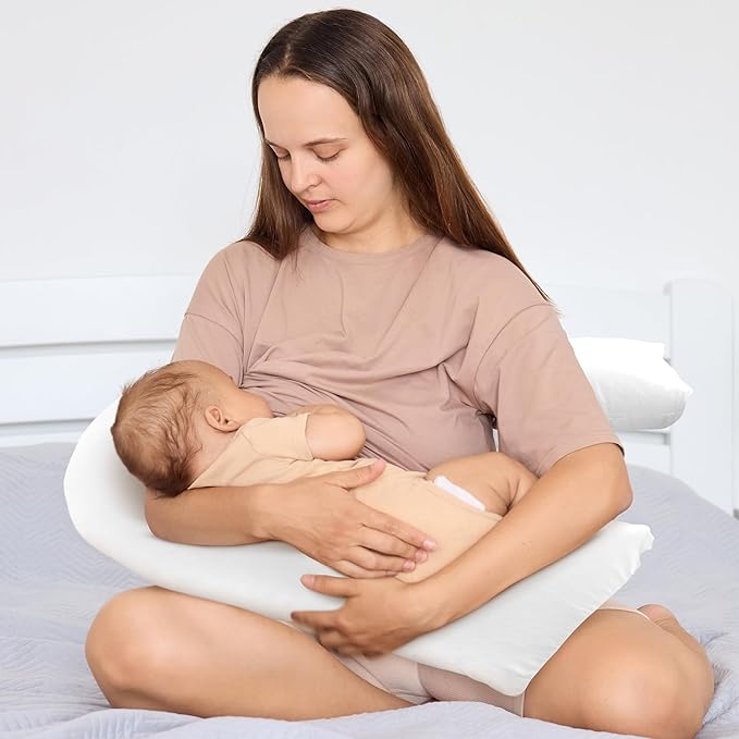 Cheer Collection 3-in-1 Nursing Pillow – Maternity Support for Pregnancy, Breastfeeding Cushion & Baby Lounger Nest with Removable Washable Cover - Great for Travel