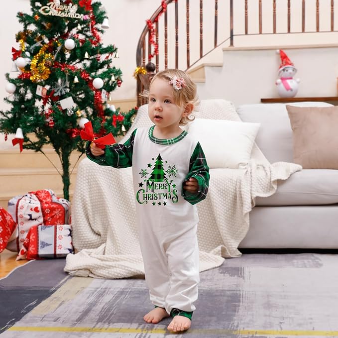 Awoscut Christmas Family Matching Pajamas Christmas Pjs Holiday Nightwear Sleepwear Sets Long Sleeve Pjs