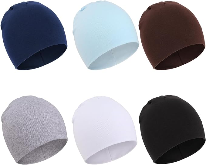 DRESHOW BQUBO 6 Pack Baby Hats for Boys Girls Unisex Baby Hat Soft Knit Cap Nursery Beanie for Newborn Infant Toddler Kid