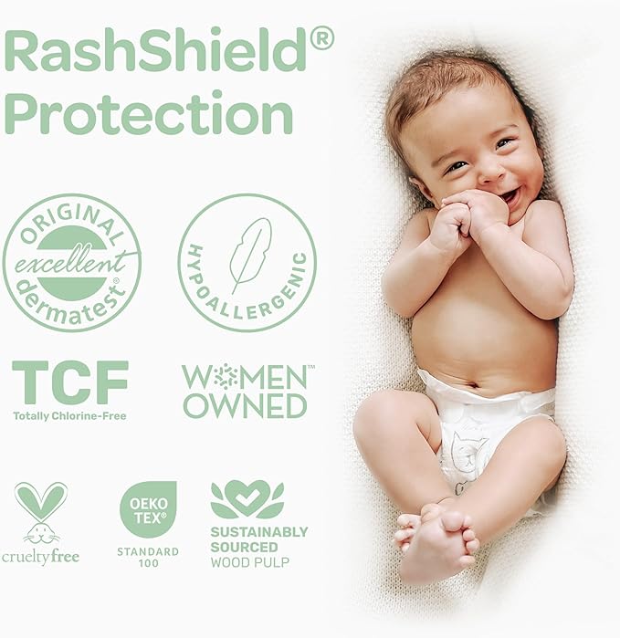 Parasol Clear+Dry Disposable Diapers and Clear+Pure Wipes Kit, RashShield Protection, Size 5 (26-36 lbs), Diaper Bundle of 144 Diapers & 240 Wipes