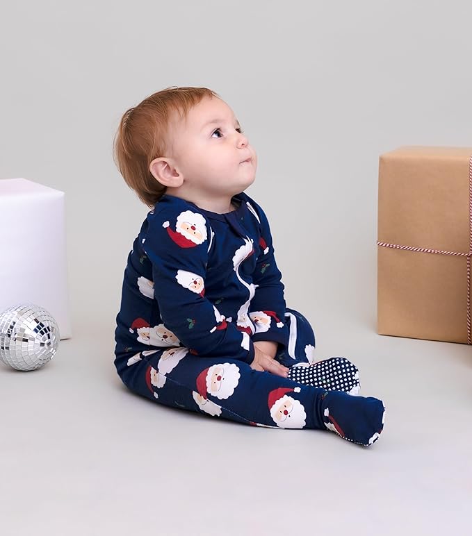 O2 BABY Baby Boys Girls Organic Cotton Zip-Front Sleeper Pajamas, Footed Sleep 'n Play