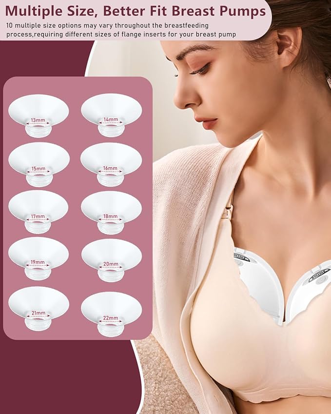 Flange Insert 4PCS 17mm Compatible with Momcozy M9/M6/M5/S12 Pro/V1 Pro/V2 pro, Spectra/Medela/Elvie/NCVI/TSRETE/eufy/Lansinoh/Paruu/MomMed Breast Pump 24mm Shields/Flanges (4pcs-17mm)
