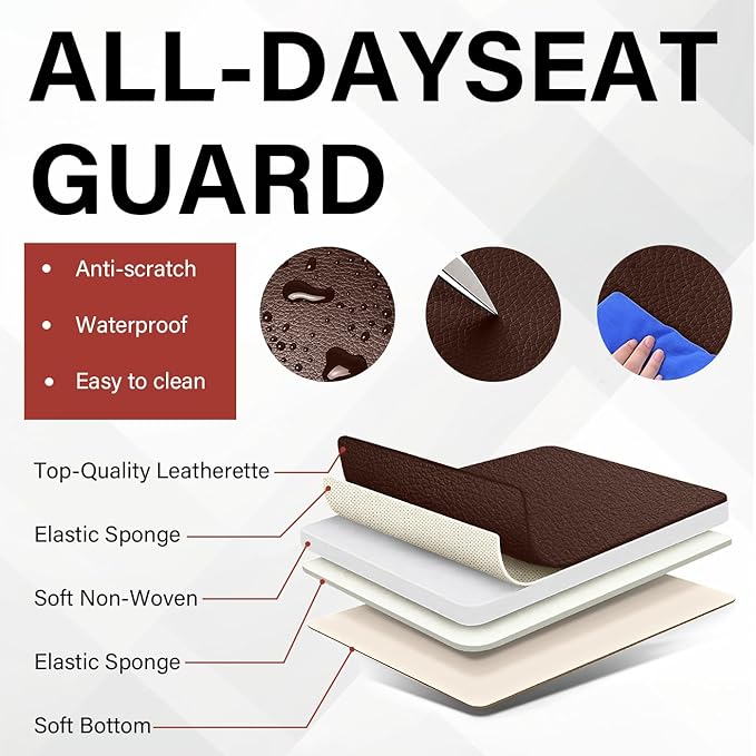 Leather Car Seat Covers Fit for LR LR4 2009-2016, 5 Seater Waterproof and Wear-Resistant Seat Cover Interior Accessories(Full Set,Coffee)