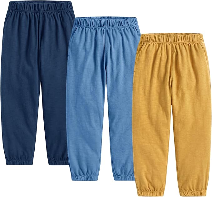 Toddler Boys Pants 3 Pack Soft Cotton Long Bloomers Kids Summer Fall Boy Casual Joggers Pant