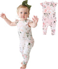 Posh Peanut Baby Girl Pajamas – Ruffled Cap Sleeve Romper PJs – Soft Viscose from Bamboo One-Piece for Babies & Toddlers