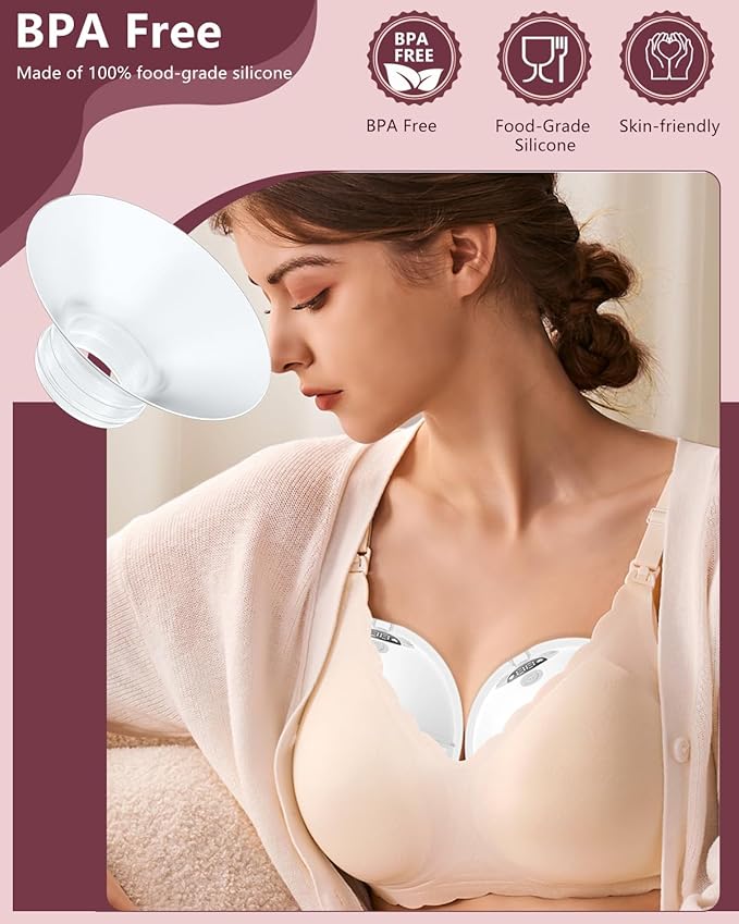 4PC Flange Insert 21mm Compatible with Momcozy M5/M6/M9/S12 Pro/V1 Pro/V1 Pro Breast Pump, Fit for Eufy/Elvie/Medela/Spectra/Lansinoh/NCVI/Lansinoh/TSRETE with 24mm Flange/Shield Breast Pump