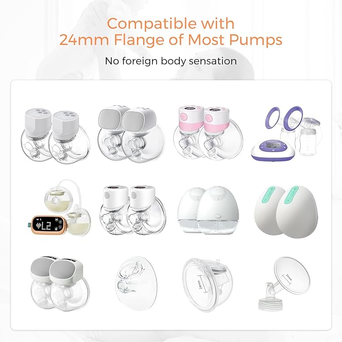 Flange Inserts 15mm 6PCS - Compatible with Momcozy M5/M6/S12 Pro/S9 Pro/V1/V2,Spectra,Medela,Elvie,Lansinoh 24mm Flange - Breast Pump Replacement Pump Parts - BPA Free Silicone,6 Pack