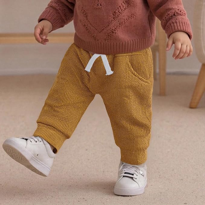 Sejardin Toddler Baby Boy Girl Pants 3 Pack Solid Color Elastic Waist Jogger Sweatpants Newborn Infant Casual Bottoms