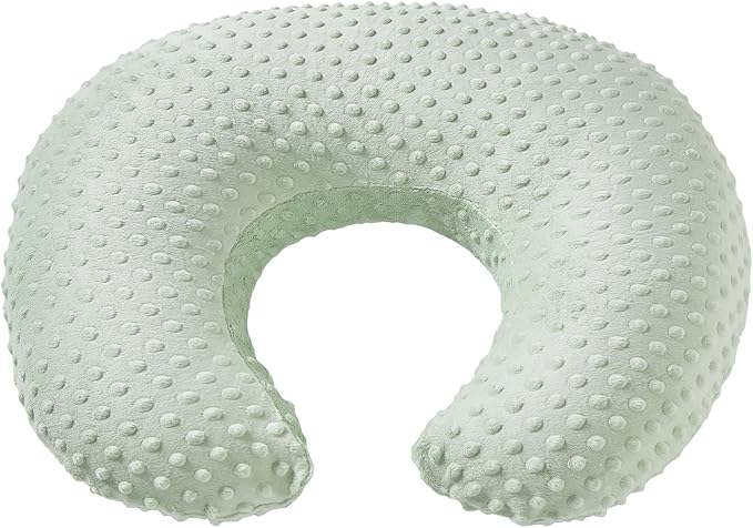 Nursing Pillow and Positioner Breastfeeding and Bottle Feeding, Propping Baby, Tummy Time, Sitting Support, with Removable Polyester Cover, dots Fabric, for Baby Boy Girl(Bay)
